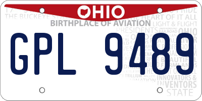 OH license plate GPL9489