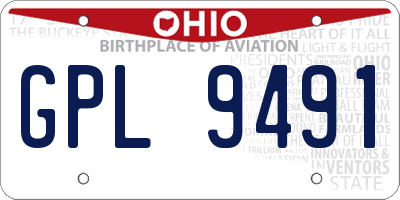 OH license plate GPL9491