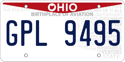 OH license plate GPL9495