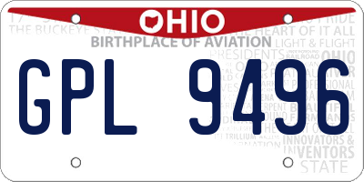 OH license plate GPL9496
