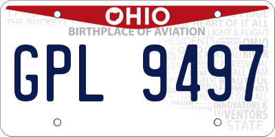 OH license plate GPL9497