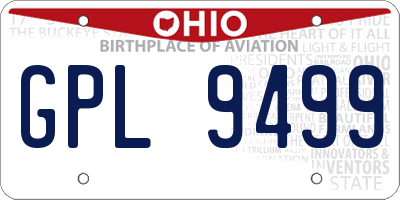 OH license plate GPL9499