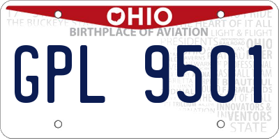 OH license plate GPL9501