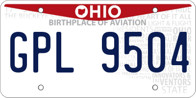 OH license plate GPL9504