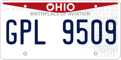 OH license plate GPL9509