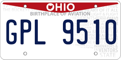 OH license plate GPL9510