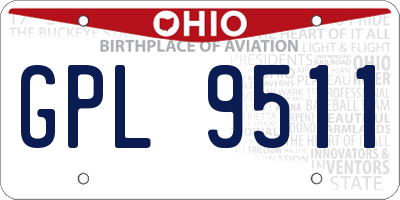 OH license plate GPL9511