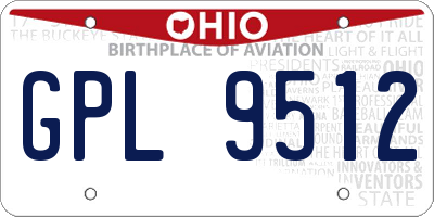 OH license plate GPL9512