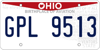 OH license plate GPL9513