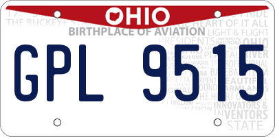OH license plate GPL9515