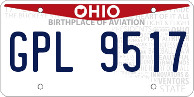 OH license plate GPL9517