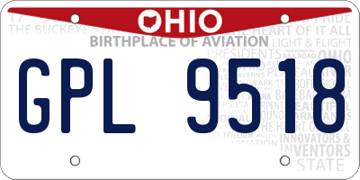OH license plate GPL9518