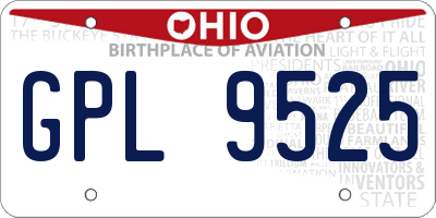 OH license plate GPL9525