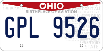 OH license plate GPL9526