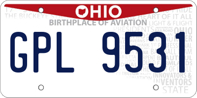 OH license plate GPL9531