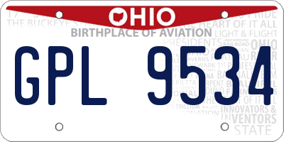 OH license plate GPL9534
