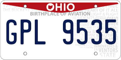 OH license plate GPL9535