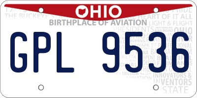 OH license plate GPL9536