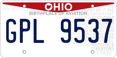 OH license plate GPL9537
