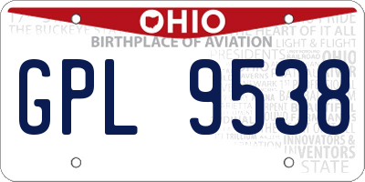 OH license plate GPL9538