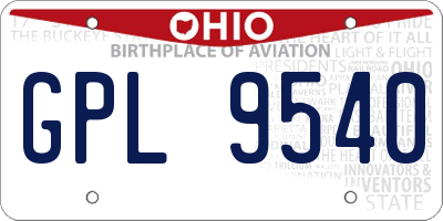 OH license plate GPL9540
