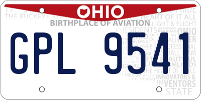 OH license plate GPL9541