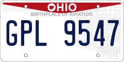 OH license plate GPL9547