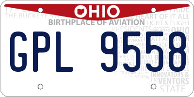 OH license plate GPL9558