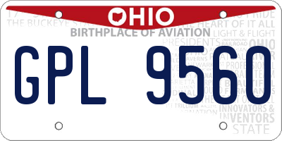 OH license plate GPL9560