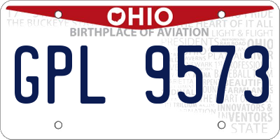 OH license plate GPL9573