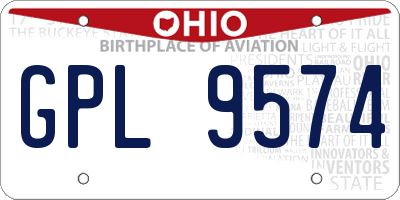 OH license plate GPL9574