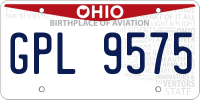 OH license plate GPL9575
