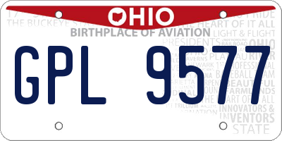 OH license plate GPL9577