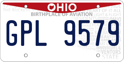 OH license plate GPL9579
