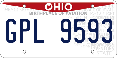 OH license plate GPL9593