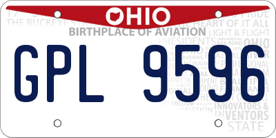 OH license plate GPL9596