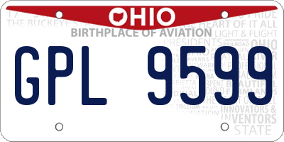 OH license plate GPL9599