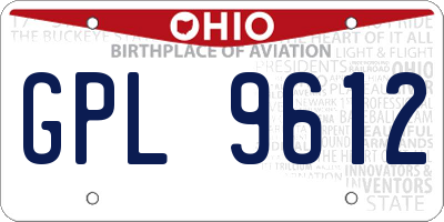 OH license plate GPL9612