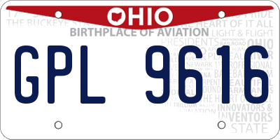 OH license plate GPL9616