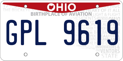 OH license plate GPL9619