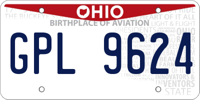 OH license plate GPL9624