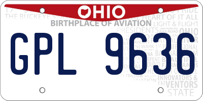 OH license plate GPL9636