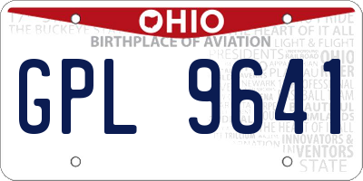 OH license plate GPL9641