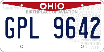 OH license plate GPL9642