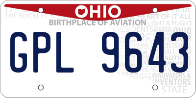 OH license plate GPL9643