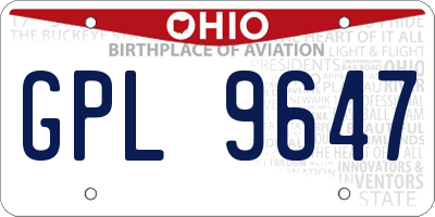 OH license plate GPL9647