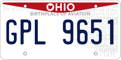 OH license plate GPL9651