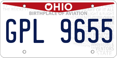 OH license plate GPL9655