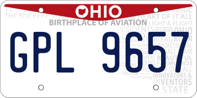 OH license plate GPL9657