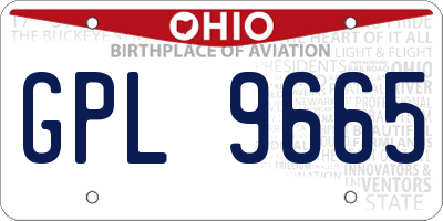 OH license plate GPL9665